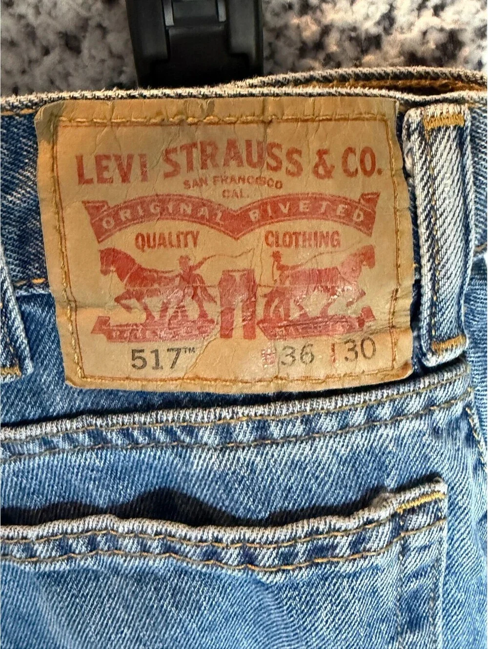 Levi's 517 Bootcut Jeans Mens 36x30 Blue Medium Wash Denim Red Tab USA Style